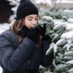 The scent of real Christmas trees in the snow